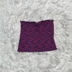 Animal Print Cropped Tube Top